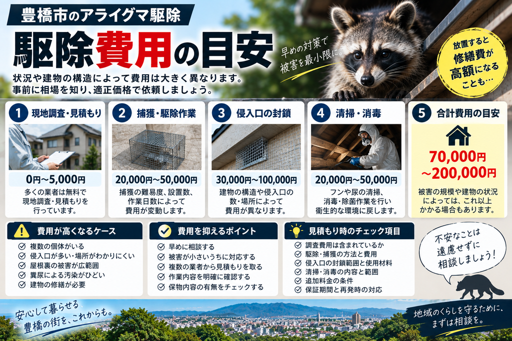 豊橋市のアライグマ駆除費用を考えるための図解
