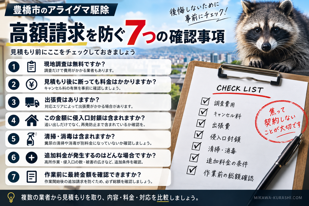 害獣駆除の高額請求対策を示す図解
